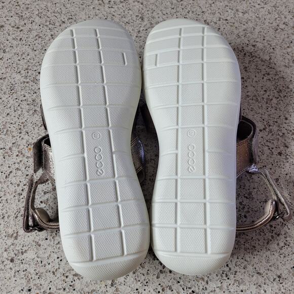 ECCO Soft 5 3-Strap 100% Leather Rose Gold Lightweight Womens Comfort Sandals✨️9 - Picture 10 of 12